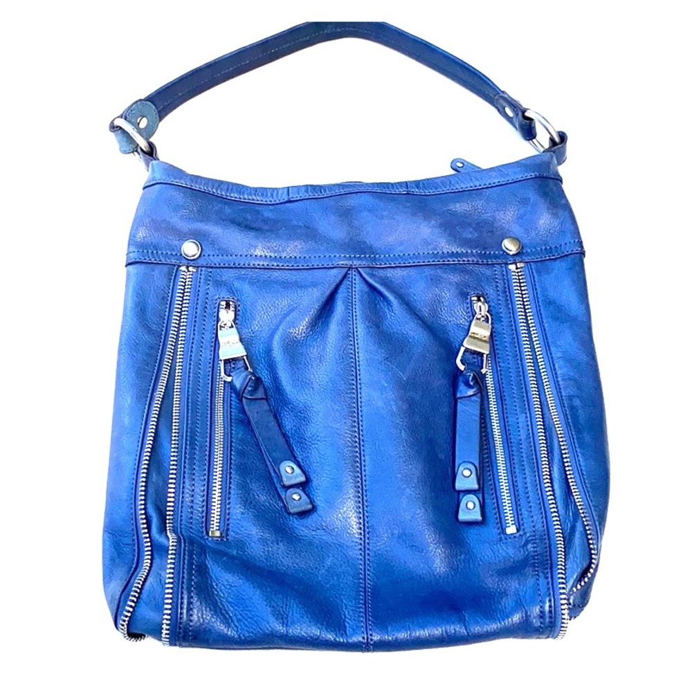 B.MAKOWSKY leather shoulder bag gorgeous blue